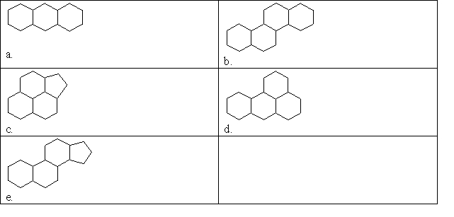 Which of the following molecules represents the steroid nucleus?   A)  a B)  b C)  c D)  d E)  e