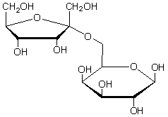 <strong>What is the product(s) of the hydrolysis of the following sugar? Sucrose </strong> A)a B)b C)c D)d E)e
