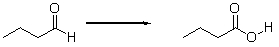 Is the aldehyde oxidized or reduced during the following reaction, and how can you tell?   A)  Neither. This is not an oxidation-reduction reaction. B)  The aldehyde is neither oxidized nor reduced because the number of hydrogens does not change. C)  The aldehyde is oxidized because it loses two hydrogens. D)  The aldehyde is reduced because it loses two hydrogens. E)  The aldehyde is oxidized because it gains an oxygen.