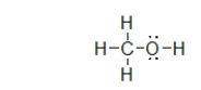 What is the electron geometry of the electron groups on the oxygen atom in methanol, shown below?   A)  linear B)  bent C)  trigonal planar D)  trigonal pyramidal E)  tetrahedral