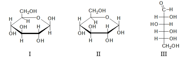 <strong>Select the species present in higher concentration at equilibrium in aqueous solution. </strong> A) I B) II C) III D) II and III E) There are equal concentrations of these three species in solution.