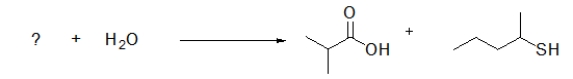 Which of the following is the missing reactant in the reaction below, the hydrolysis of a thioester?   A)    B)    C)    D)    E)   
