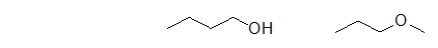 Which statement BEST describes the relationship between the following two molecules?   A)  They react in the same way. B)  They have the same boiling point. C)  They have the same solubility. D)  They are isomers. E)  All of the above describe the relationship.