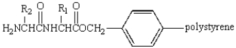Treatment of   with HF (Merrifield method)  gives: A)    B)    C)    D)    E)   