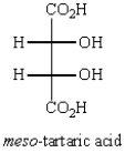 Oxidation of optically active D-erythrose with nitric acid produces optically inactive meso-tartaric acid (below) .What is the structure of D-erythrose?   A)    B)    C)    D)    E)   