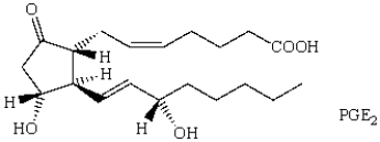 Prostaglandin E<sub>2</sub> has how many stereogenic centers?   A)  2 B)  3 C)  4 D)  5 E)  6