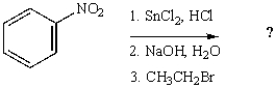 The following reaction sequence will produce:    A)    B)    C)    D)    E)   