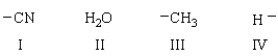 Which of the following nucleophiles add reversibly to a carbonyl group?   A)  I, II and IV B)  II C)  I and II D)  III and IV E)  I, II, III and IV