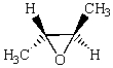 What is the correct IUPAC name for the following molecule?   A)  1,2-dimethyloxirane B)  trans-1,2-dimethyloxirane C)  2-butene oxide D)  cis-1,2-dimethyloxirane E)  oxobutane