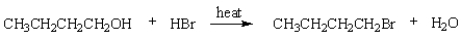 The rate-determining step in the following reaction is:   A)  protonation of the alcohol B)  ionization of the alcohol to give a carbocation. C)  loss of water from the protonated alcohol to give a carbocation D)  capture of a carbocation by bromide ion. E)  displacement of water from the protonated alcohol by bromide ion.