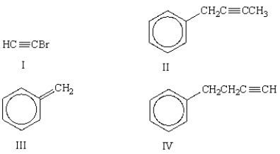 What is the final product of the following sequence of reactions?     A)  I B)  II C)  III D)  IV E)  III and IV