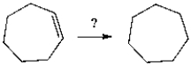 Select the necessary reagent(s)  to convert cycloheptene to cycloheptane.   A)  H<sub>2</sub> and Ni B)  H<sub>2</sub>O C)  H<sub>2</sub>SO<sub>4</sub> and heat D)  Zn and H<sup>+</sup> E)  KOH in alcohol and heat