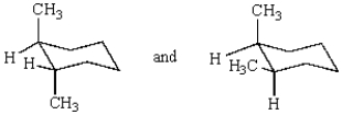 The compounds represented by the structures below are:   A)  structural isomers. B)  identical. C)  cis-trans isomers. D)  conformers. E)  constitutional isomers.