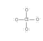 The formal charges in the perchlorate ion are:   A)  -1 on each O and +3 on the Cl. B)  0 on each O and -1 on the Cl. C)  -1 on each O and +4 on the Cl. D)  -1/4 on each O and 0 on the Cl. E)  +1 on each O and -1 on the Cl.
