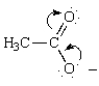 The curved arrows in the resonance structure for the acetate ion shown below indicate the following alternative resonance structure for the acetate ion:   A)    B)    C)    D)    E)   