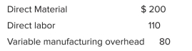 White Water Rafting Company manufactures kayaks, which sell for $565 each.The variable costs of production (per unit) are as follows:   Budgeted ﬁxed overhead in 20x1 was $400,000 and budgeted production was 50,000 kayaks.The year's actual production was 50,000 units, of which 47,000 were sold.Variable selling and administrative costs were $5 per unit sold; ﬁxed selling and administrative costs were $75,000. Required: 1.Calculate the product cost per kayak under (a) absorption costing and (b) variable costing. 2.Prepare operating income statements for the year using (a) absorption costing and (b) variable costing. 3.Reconcile reported operating income under the two methods using the shortcut method.