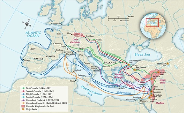 Map Of The Crusades 1096 To 1204 Solved] According To Map 14 | Quiz+