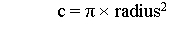 Given the definition final double PI = 3.14159; which of the following is the Java equivalent of the mathematical expression    A)c = PI * (radius * 2); B)c = PI * Math.pow(2, radius); C)c = PI * Math.pow(radius, 2); D)c = Math.pow(PI * radius, 2);