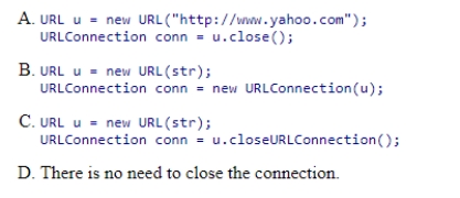 To close a connection, which of the following statements can you use?