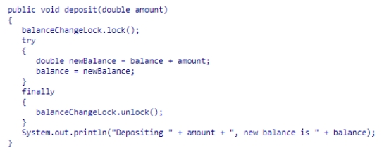 Consider the following change to the deposit method in Section 22.4:   What is the consequence of this change?  A) The bank account balances may no longer be correctly updated. B) The printouts may become intermingled. C) The printouts may no longer display the correct balances. D) All of the above.