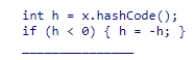 Complete the following code snippet, which is intended to compress a hash code for an element x to become a valid array index:    A) position = arrayLength % h; B) position = arrayLength / h; C) position = h / arrayLength; D) position = h % arrayLength;
