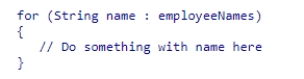 Consider the code snippet shown below.Assume that employeeNames is an instance of type LinkedList<String>.   Which element(s)  of employeeNames does this loop process?  A) elements meeting a condition B) the most recently added elements C) no elements D) all elements