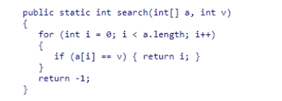 The following code is an example of a ___ search.    A) binary B) sorted C) linear D) random