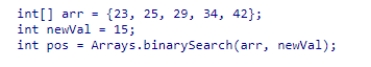 Given the following code snippet for searching an array:   What value will pos have when this code is executed?  A) 0 B) 1 C) -2 D) -1