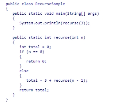 Given the following class code:   What values will be printed when this code is executed?  A) 3, 6, and 9 B) 6 C) 1, 3, 6, and 9 D) 9