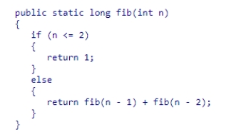 Consider the recursive version of the fib method from the textbook shown below:   How many recursive calls to fib(2)  will be made from the original call of fib(6) ?  A) 4 B) 3 C) 5 D) 2
