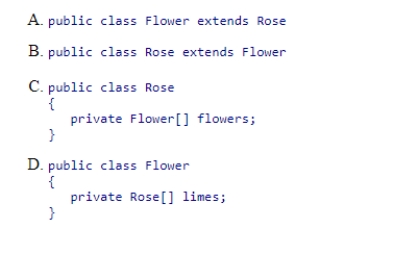 Which of the following code snippets denotes that the Rose class inherits from the Flower class?