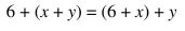 Name the property demonstrated in each real variable expression.