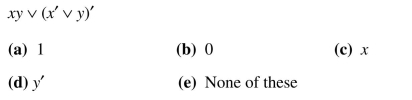 Use Boolean algebra to simplify the following expressions, using x = 0.