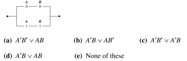 Write the Boolean expression associated with each of the following switching circuits.