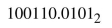 Find the hexadecimal equivalent for each of the following binary numbers.