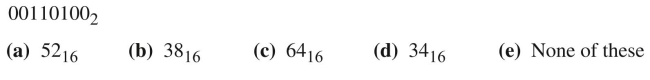 Find the hexadecimal equivalent for each of the following binary numbers.