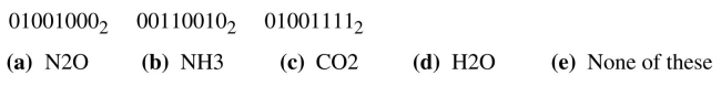 Find the ASCII bit pattern associated with each character. Translate the ASCII bit pattern below into a chemical formula. 25.