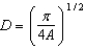 The area of a circle is related to its diameter by the   formula Using algebra to solve for D, we find that A)    B)    C)    D)    E)   