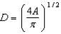 The area of a circle is related to its diameter by the   formula Using algebra to solve for D, we find that A)    B)    C)    D)    E)   