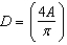 The area of a circle is related to its diameter by the   formula Using algebra to solve for D, we find that A)    B)    C)    D)    E)   