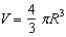 The volume of a sphere is related to its radius by the formula   .Using algebra to solve for R, we get A)    B)    C)    D)    E)   