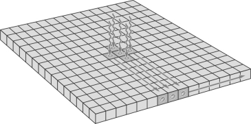 The figure below illustrates   A)  a technique for sorting stars. B)  quantum efficiency. C)  a CCD chip recording incident photons. D)  diffraction. E)  a grid of photographic plates.