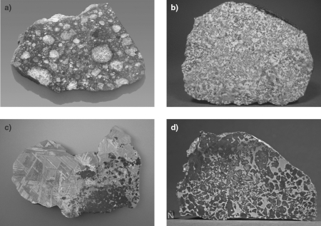 Identify the meteorites in the figure below, and briefly describe each.  