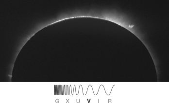 The figure below shows the Sun during a solar eclipse at visible wavelengths.Which part of the Sun is visible around the shadow of the Moon?   A)  chromosphere B)  photosphere C)  radiative zone D)  convective zone E)  corona