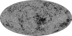 The figure below is the WMAP survey of the cosmic microwave background.Describe at least two important facts about our universe that were determined by analyzing the pattern of this radiation.  