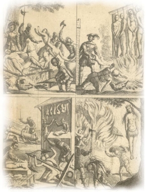 <strong> The writings of the Spanish bishop Bartolomé de Las Casas that appear in the English edition known as The Tears of the Indians portray the Spanish conquistadores as .</strong> A) religious and humane B) savagely brutal C) kind and generous slave owners D) victorious in celebration
