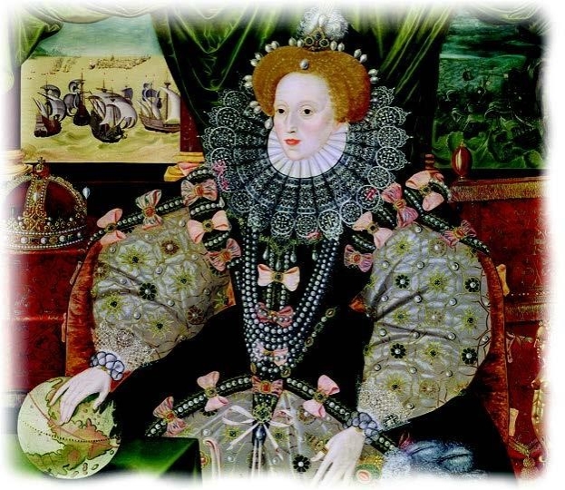 <strong> The portrait of Queen Elizabeth I shows that the balance of power in the Atlantic shifted near the end of the sixteenth century as a result of the English .</strong> A) discovery of the Northwest Passage to Asia B) establishment of tobacco plantations in Virginia C) defeat of the Spanish Armada in 1588 D) development of a new colonial model in Ireland