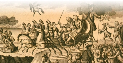   -What impression of the conflict between Britain and the American colonies is represented in the British cartoon The Political Cartoon for the Year 1775? A)  the idea that Americans should remain loyal to King George III B)  the strong regard that King George III had for the Magna Carta and the British Constitution C)  resignation about the inevitability of war between Britain and the American colonies D)  the fact that the colonists could no longer expect the British political and legal systems to protect their liberty