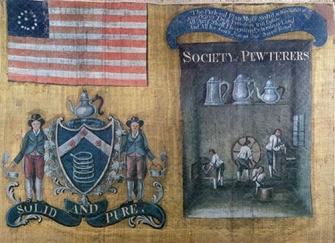 <strong> Federalists organized and staged a grand federal procession in New York City where many associations such as the pewter workers carried banners like this one to demonstrate that support for the Constitution was .</strong> A) tentative until greater rights were given to the working class B) strongly favored by workers who wanted a powerful government to protect their interests C) advantageous because Congress's power to levy taxes would lead to higher salaries D) negative because it relied too heavily on many British anti-labor policies