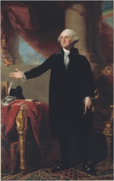   -How does the imagery of the rainbow in Gilbert Stuart's portrait of George Washington contradict the political situation in the United States after Washington left office? A)  The United States was preparing for war with Britain after it began to seize American ships. B)  Violent slave rebellions modeled on the one in Saint-Domingue became frequent in the South. C)  Partisan politics between Federalists and Republicans became even more contentious. D)  Washington became extremely ill when he left office and died shortly afterward.